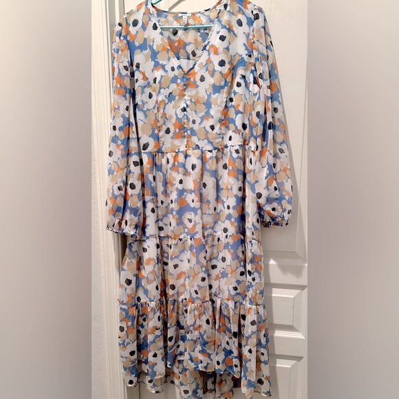 Joie Limited Edition Balloon Sleeves Women's Printed Floral Tiered Maxi Dress - Picture 2 of 10